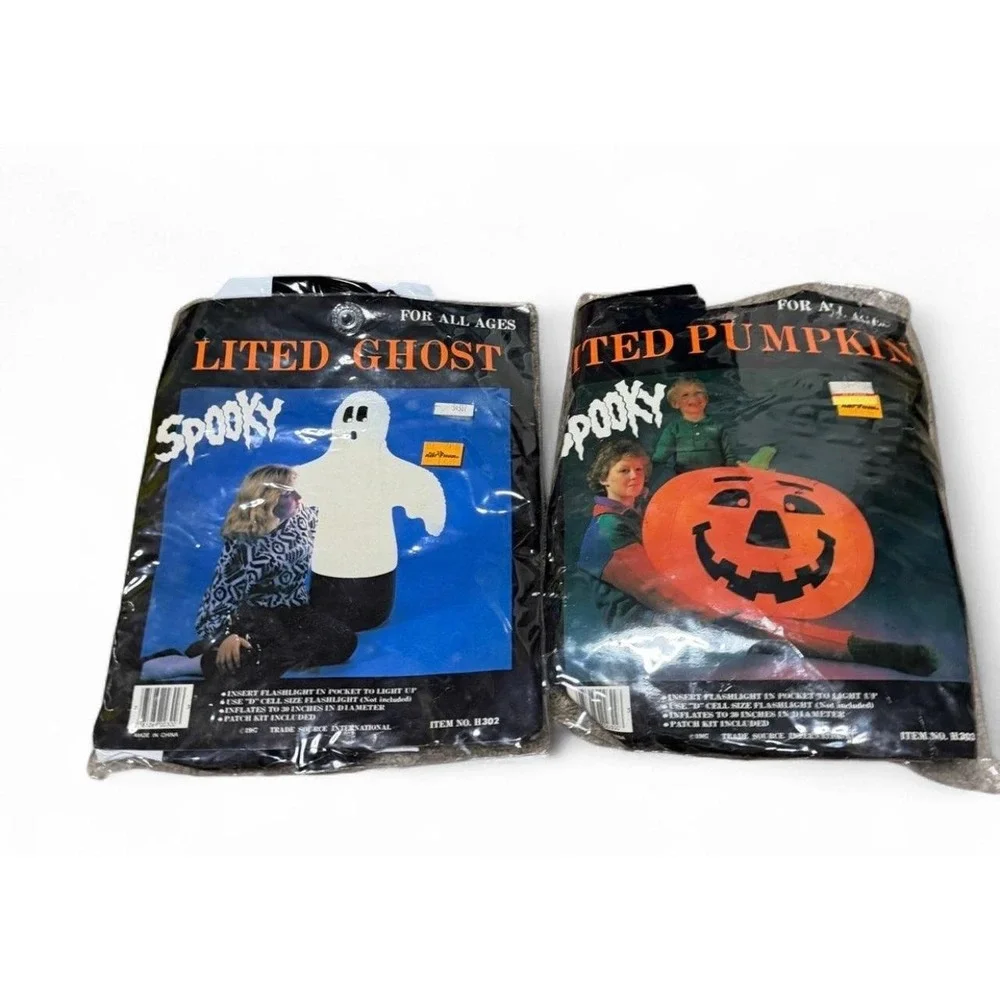 Vintage 1987 Halloween Inflatable Ghost Pumpkin Yard Decor Lot Trade Source 30